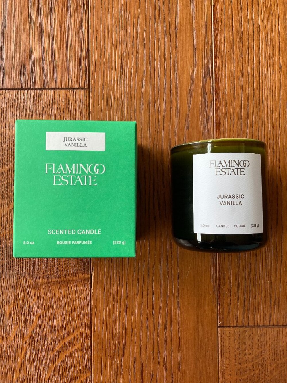 Flamingo Estate Jurassic Vanilla Candle. 8oz candle. NIB. 25% OFF Retail!